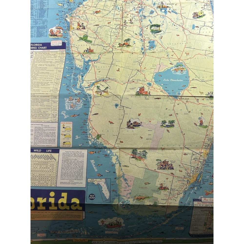 Vintage 1950s Gulf Tourguide Road Map Florida Vacation Gas Oil Service Station - Picture 4 of 6